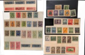 ECUADOR 1902-36 Selection of postage, official and obligatory tax issues (58) affixed to portions...