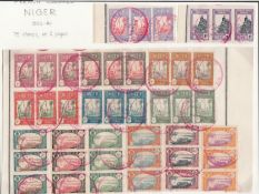 FRENCH COLONIES NIGER 1926/40 Original set of 25 stamps issued in 1926 and 1927 1c to 20 francs s...