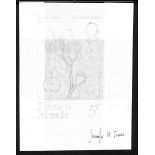 PITCAIRN ISLANDS 1973 Flowers and fruits set: original layout design rough for a Mountain apple...