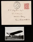 SOUTH WEST AFRICA / G.B. - AIRMAILS 1933 (Feb. 6) Cover to Walvis Bay with G.B. 11/2d cancelled...