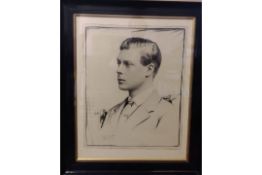 ROYALTY PRINCE OF WALES LATER KING EDWARD 8th VAN DYK FRAMED ANTIQUE PHOTO PRINT.