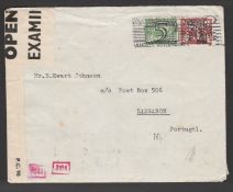 UNDERCOVER ADDRESSES 1940 Cover from Holland to P.O. Box 506, Lisbon, the Thomas Cook undercover...