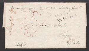 G.B. - ISLE OF WIGHT / NAVAL MAIL 1797 Entire letter written by C. Belcher from the Gun Vessel P...