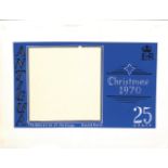 ANTIGUA 1970 Artists hand painted design for the frame of the 25c Christmas stamp issue, with the...