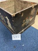 Pine Trunk, Stencil Decorated - Lid Missing