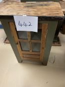 Painted Hardwood And Glazed Side Cabinet 38” Height X 25” Width