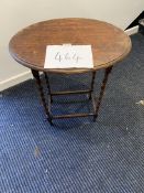 Oak Barley Twist Side Table Oval Top