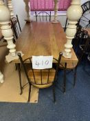 NEW Hardwood Table Top On A Metal Base And Matching Chairs (8) 71X36”