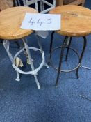 NEW - Pair Of Metal And Hardwood Adjustable Stools