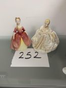 2 x ladies porcelain figurines