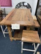 NEW - Bar table -n Hardwood Table With Under Tier 67X36” And 6 Stoolsnew