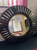 Circular Art Deco Style Modern Mirror 41” Circumference