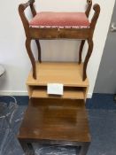 Piano Stool A/F, Side Table, Open Front Bookcase