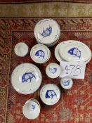 Blue And White Dinnerware Fish Decorated