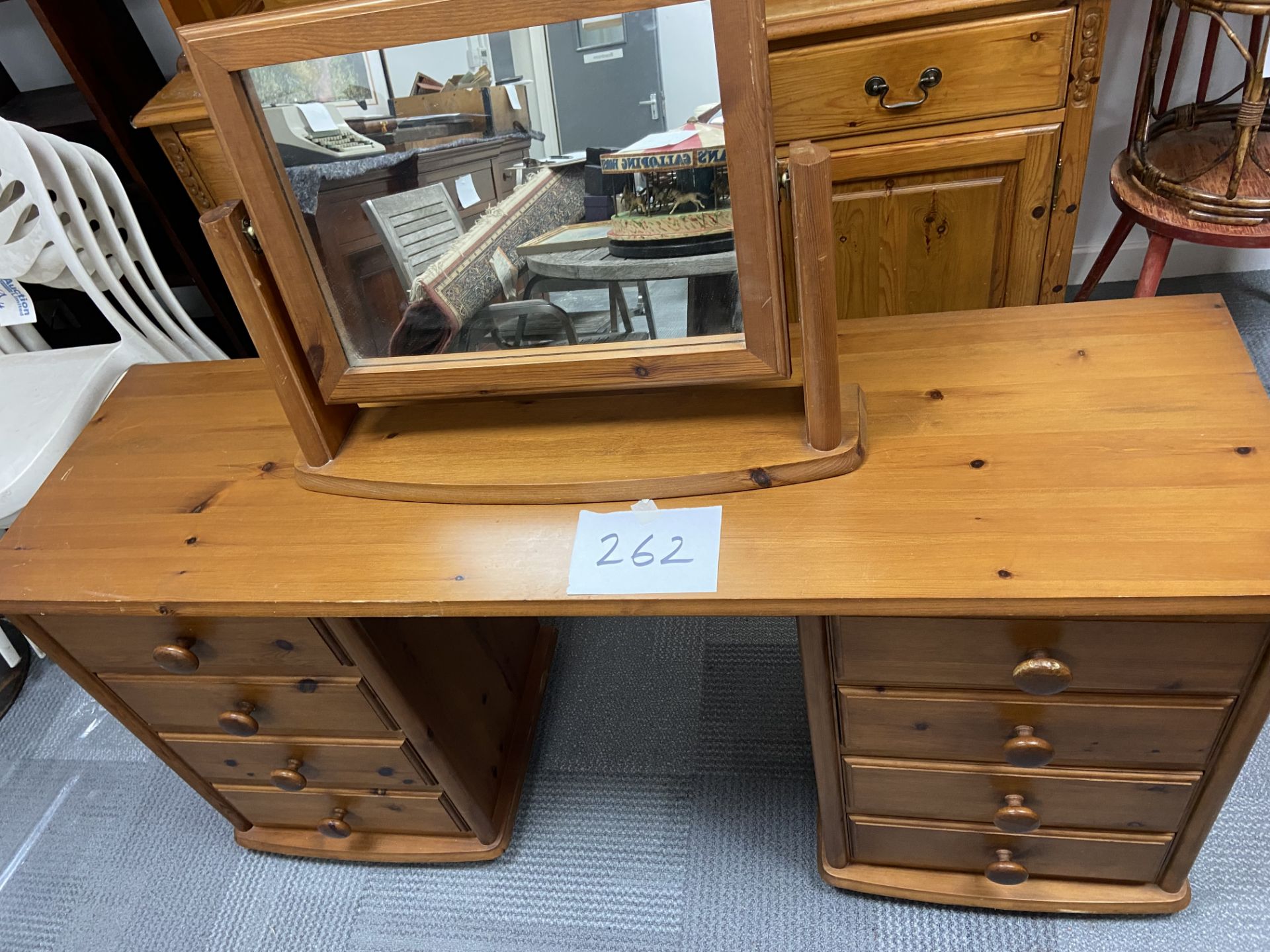 Pine Dressing Chest and Swing Mirror