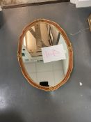 Oval Gilt Frame Mirror, 27" x 20"