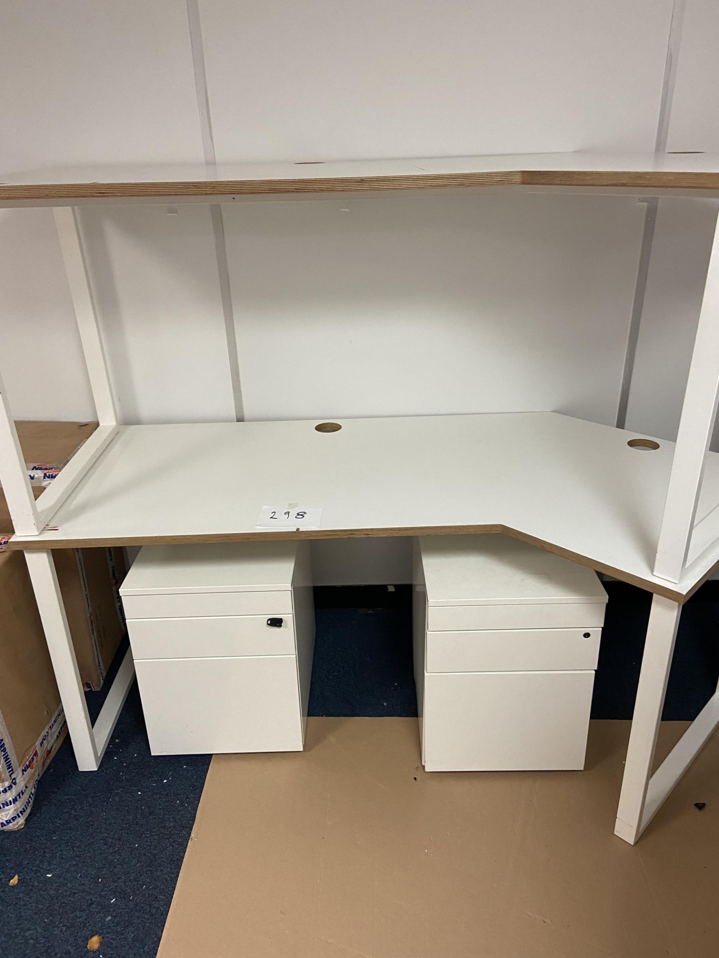 2 Office Desks and 2 Cabinets