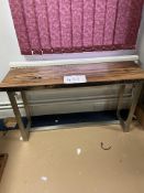 NEW - Mahogony Hardwood And Metal Console Table 17” Depth X 56” Width