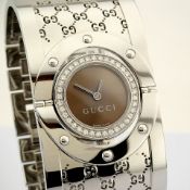 Gucci / 112 Twirl Diamond - Lady's Steel Wrist Watch