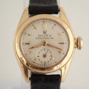 Rolex / Rare Oyster Perpetual - Lady's 18K Rose Gold Wrist Watch