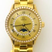 Omega / Rare - Diamond / Moonphase - Maison Fondee En 1848 - Lady's Yellow gold Wrist Watch