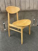 Solid Oak Dining Chair Pair