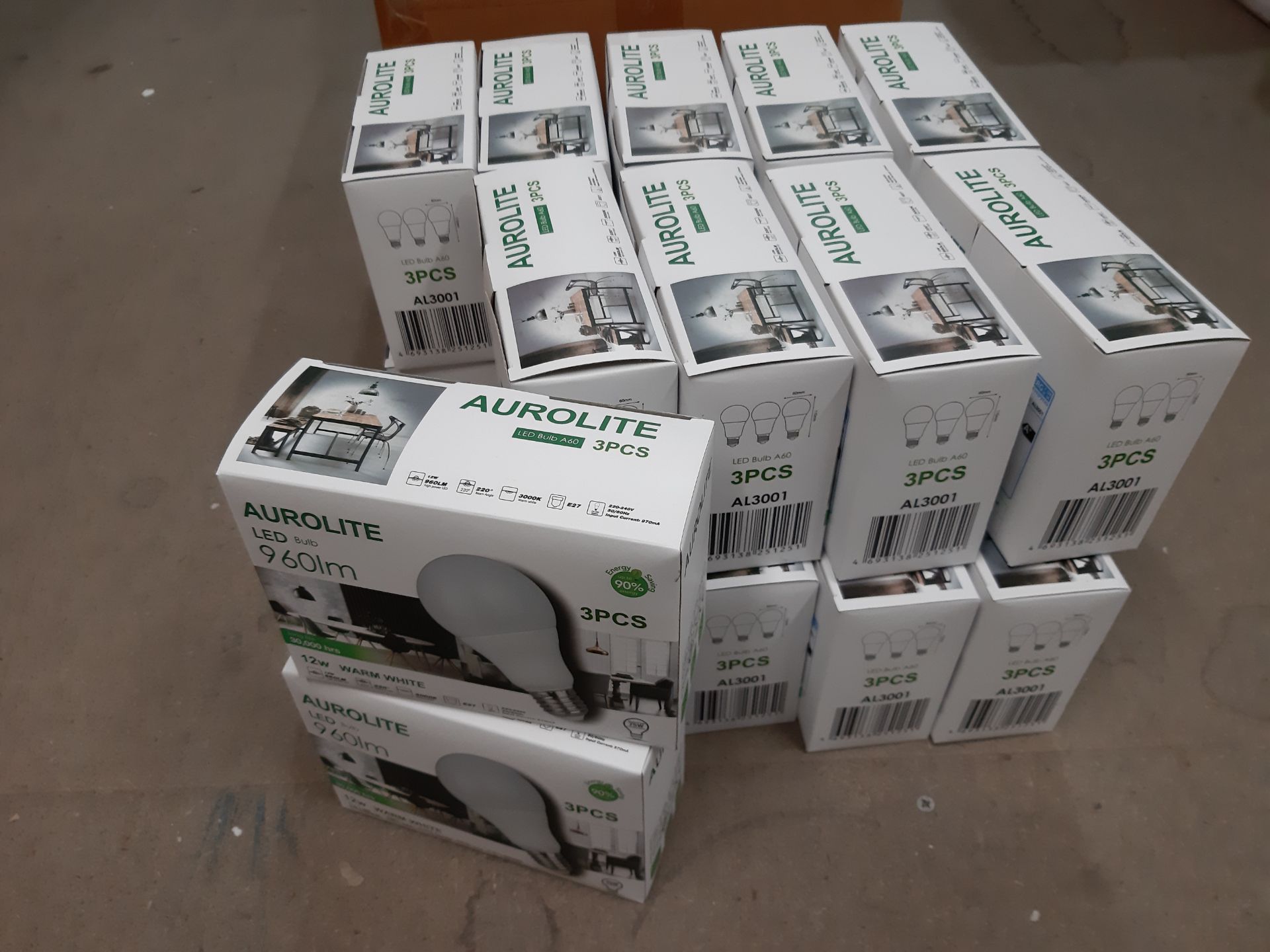 Pack of 20 LED Bulbs 12W E27 A60 3000K Warm White, 60 Bulbs - Image 2 of 3