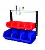 Brand New Storage Bin Rack complete with 7 Bins With Magnetic Strip