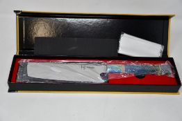 Hajegato Nakiri Damascus chefs knife