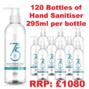 5 Packs of Hand Sanitizer Gel 35 Litres | Medical Grade | 75% Alcohol, 120 Bottles total