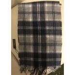 Jaeger Wool and Cashmere Blue Check Scarf Brand New