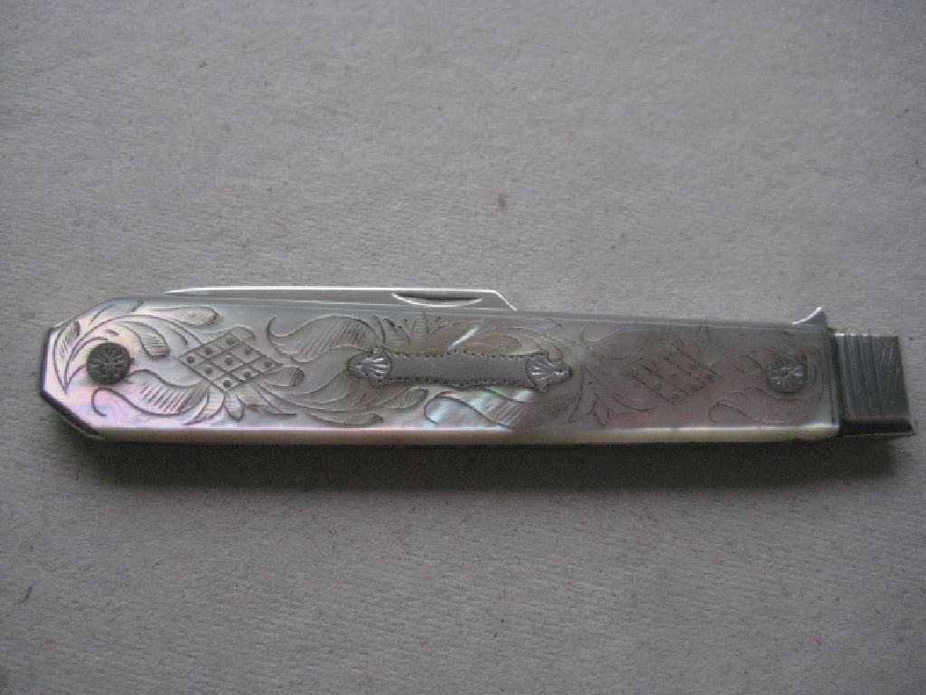 Rare Victorian Silver Bladed Matching Fruit Knife and Fork - Image 16 of 17