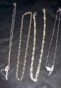 Collection of 4 925 Silver Necklaces