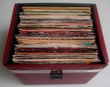 75 x Vinyl Records In Original Retro Case.