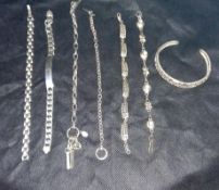 Lovely collection of 7 Silver Bracelets.