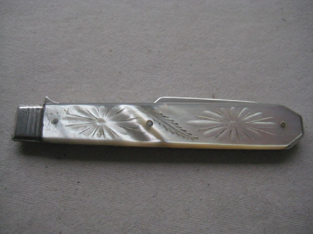 Rare Victorian Silver Bladed Matching Fruit Knife and Fork - Image 13 of 17