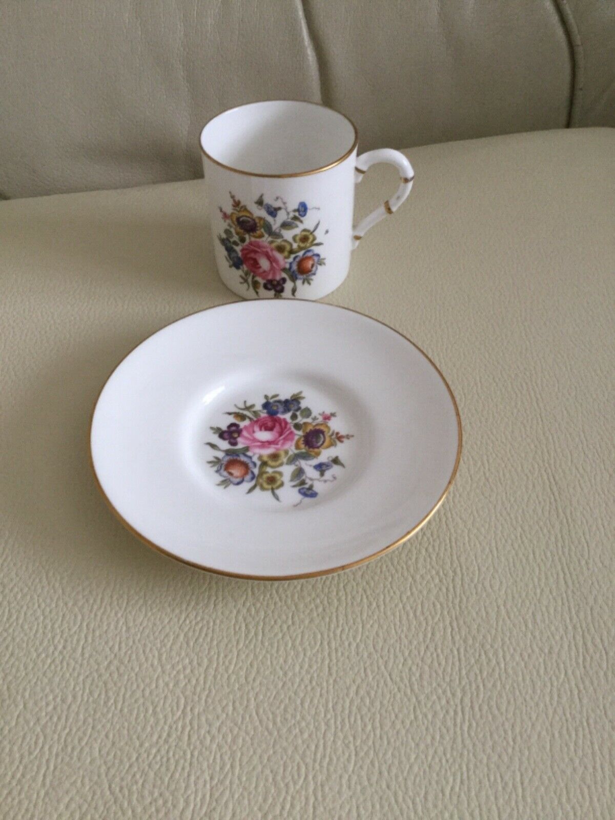 Royal Worcester Bournemouth Coffee/Espresso Cup & Saucer With Gold Gilding - Image 6 of 6