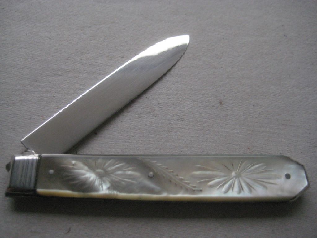 Rare Victorian Silver Bladed Matching Fruit Knife and Fork - Image 7 of 17