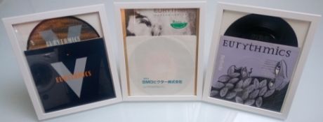 3 x Eurythmics New Wave Framed Vinyl Records - Very Collectible.