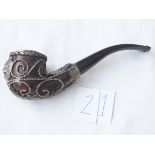 Rare, vintage East German briar pipe smothered in silvered wire work