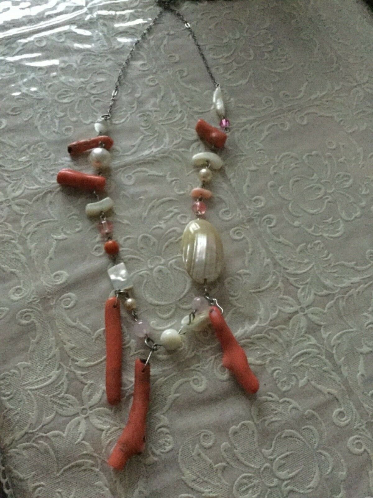 Djurdja Watson London Vintage Necklace Coral, Pearls, Shell - Unique - Image 5 of 5