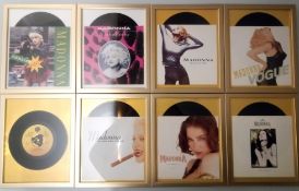 8 x Madonna Gold Framed Vinyl Records.