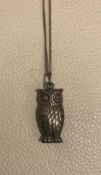 Vintage Sterling silver necklace with owl pendant