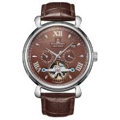 Samuel Joseph Limited Edition Steel & Brown Automatic Designer Mens Watch - Free Delivery