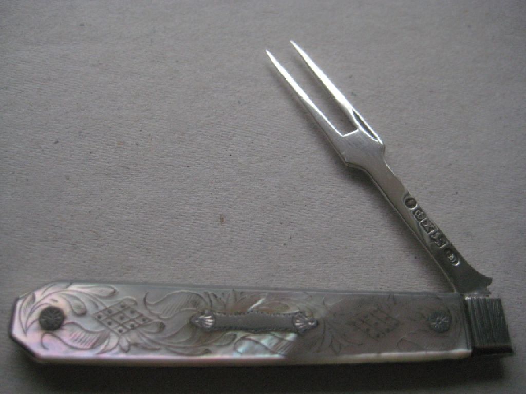 Rare Victorian Silver Bladed Matching Fruit Knife and Fork - Image 17 of 17