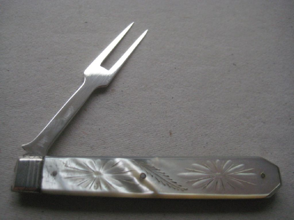 Rare Victorian Silver Bladed Matching Fruit Knife and Fork - Image 12 of 17