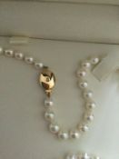 Goldsmith Pearl Necklace with 18ct gold and diamond clasp