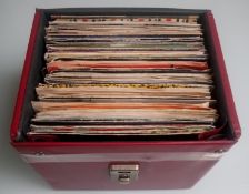 75 x Vinyl Records In Original Retro Case.