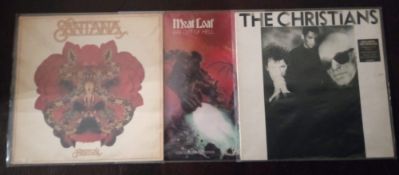 9x Vinyl Record LPs. Meatloaf / Santana Etc.