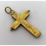 Antique High Carat Gold Crucifix Pendant